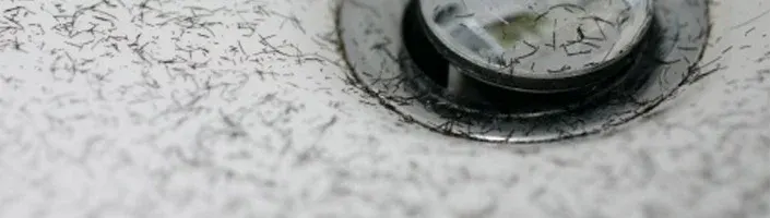 beard hairs in sink