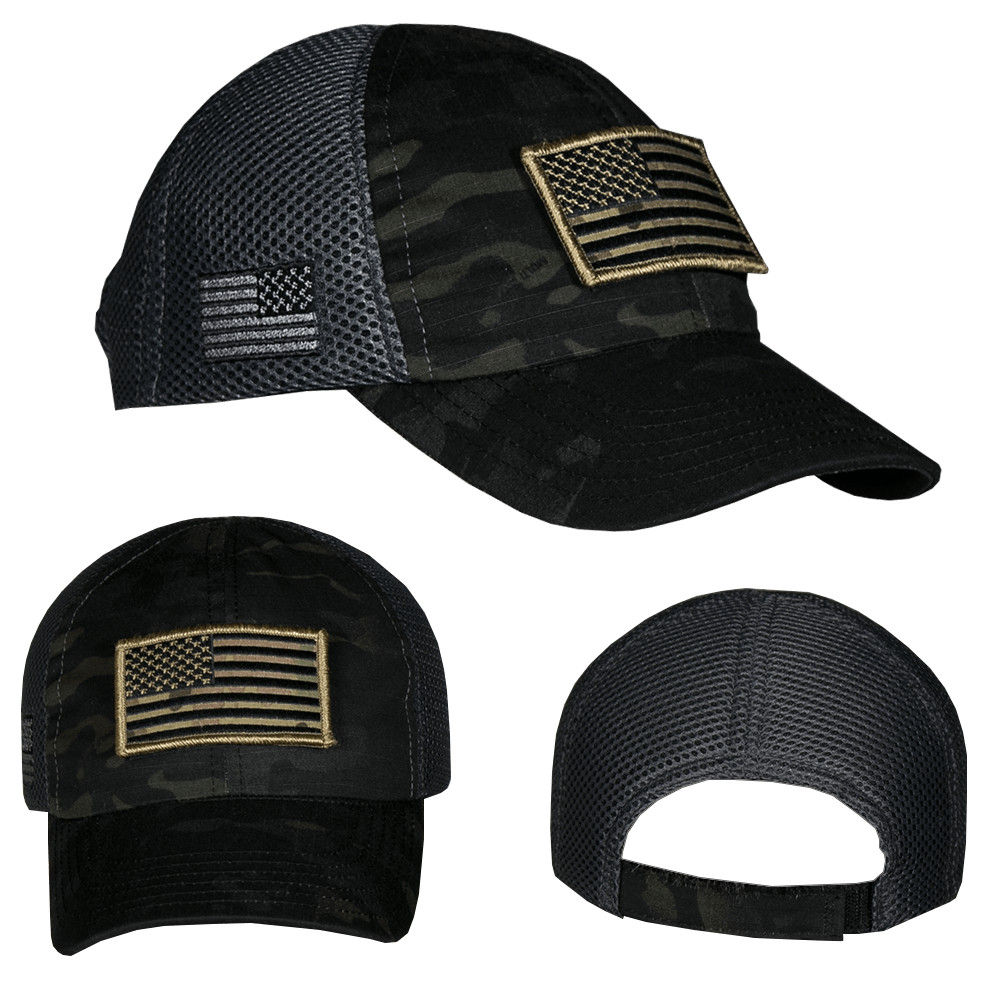 Dark American Made Mesh Back Hat with Patch