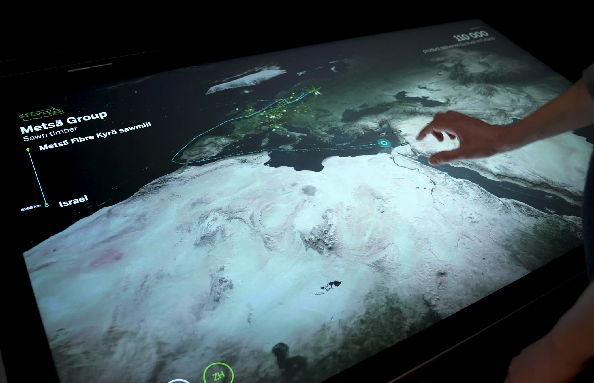 "Meiltä Maailmalle" interaktiivinen kartta näyttää Metsän tuotteiden kulkua ympäri maailman