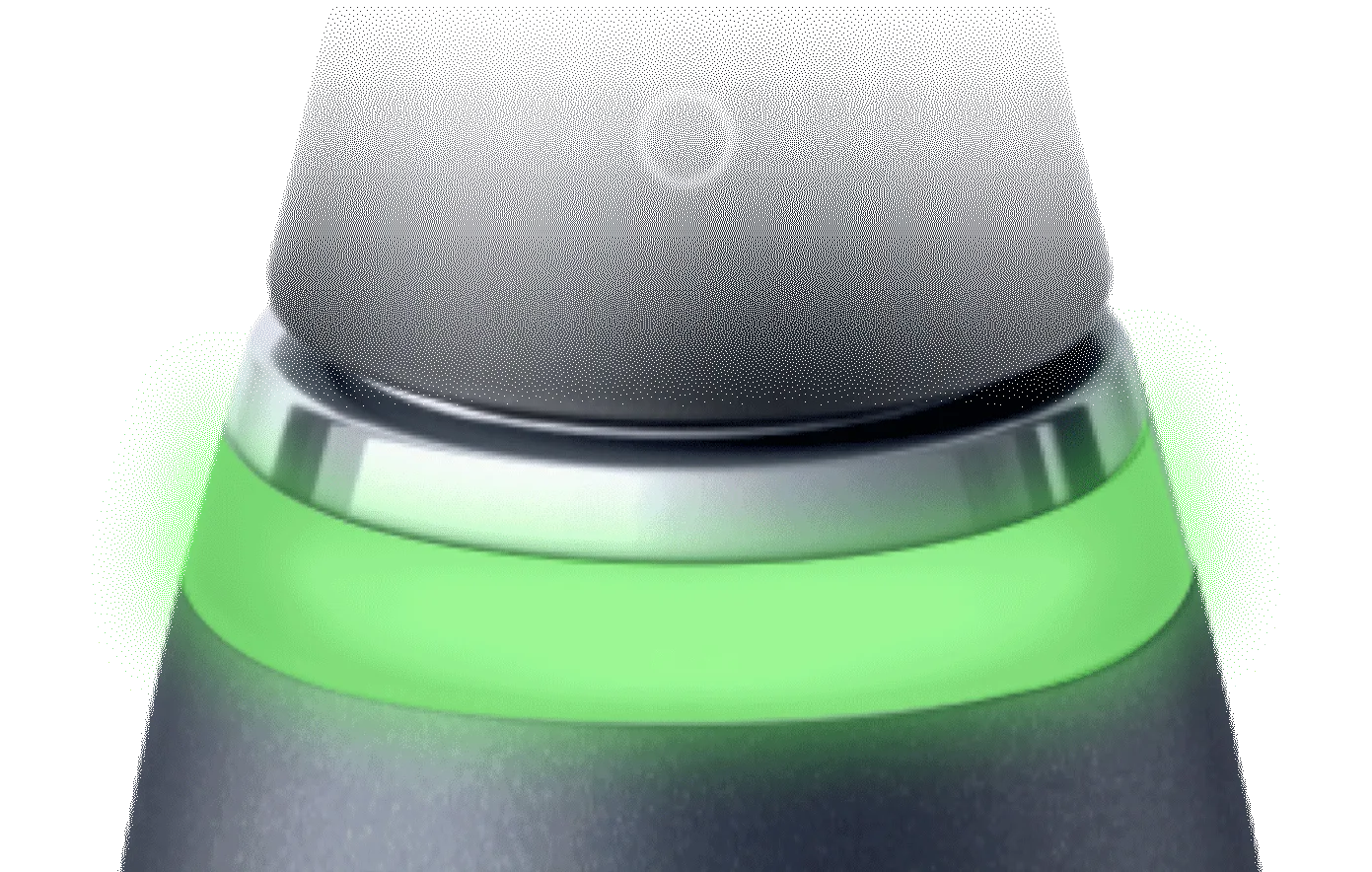 Pressure sensor lights up red when pressure is too strong.