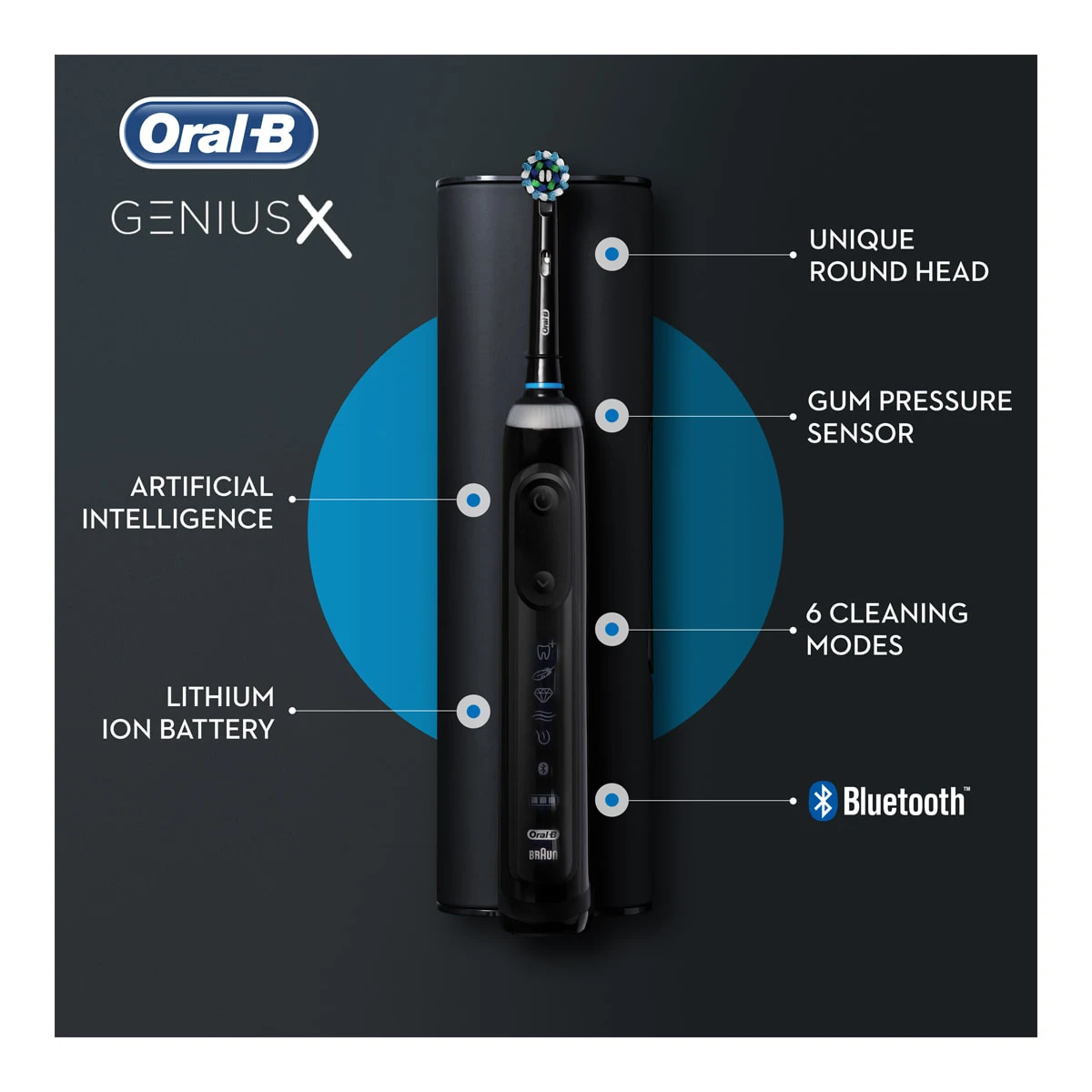 Genius X Oral-B Bluetooth, smart, hotsell toothbrush, electronic Braun