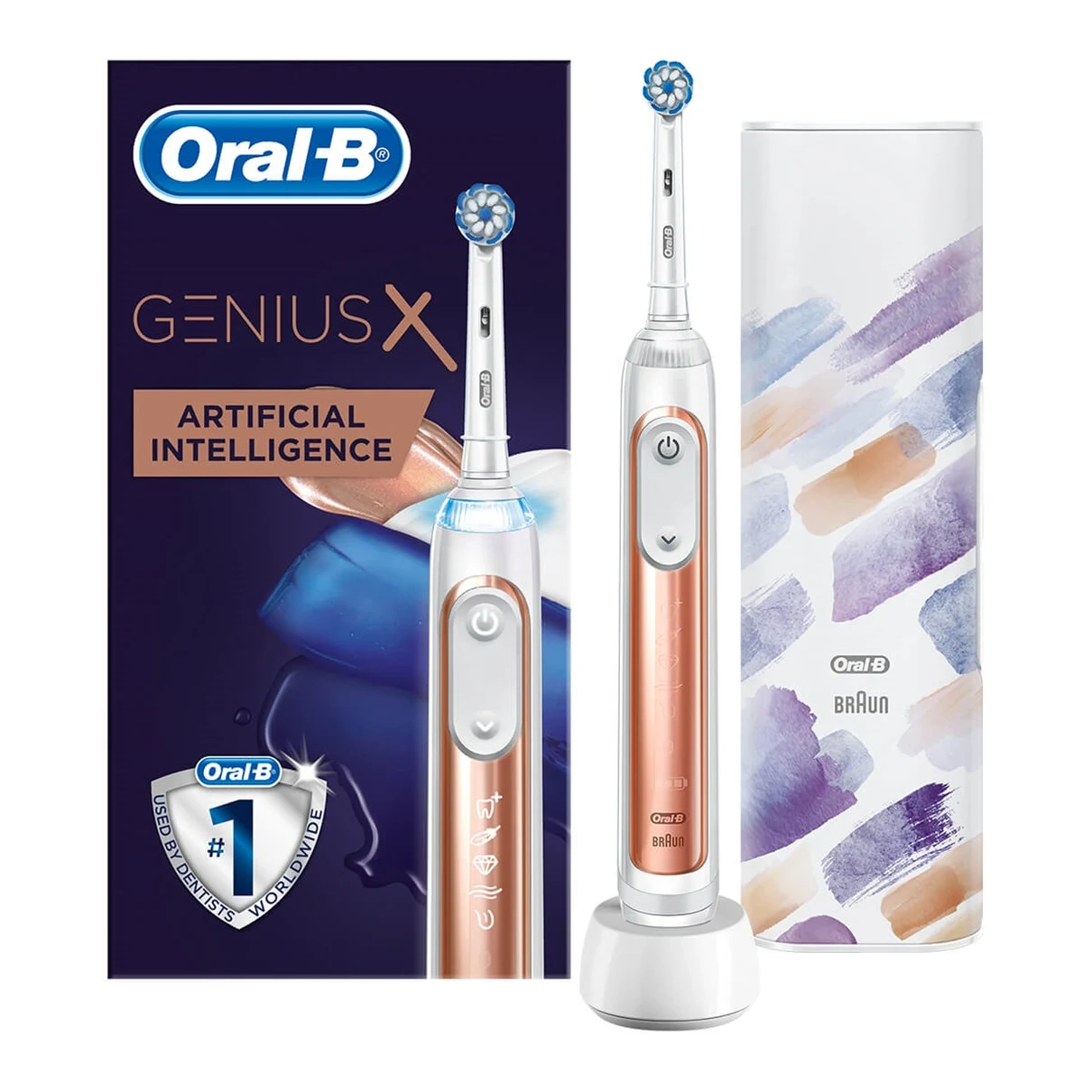 Oral-B Genius X Limited Edition Electric Toothbrush Rose Gold Powered By Braun 