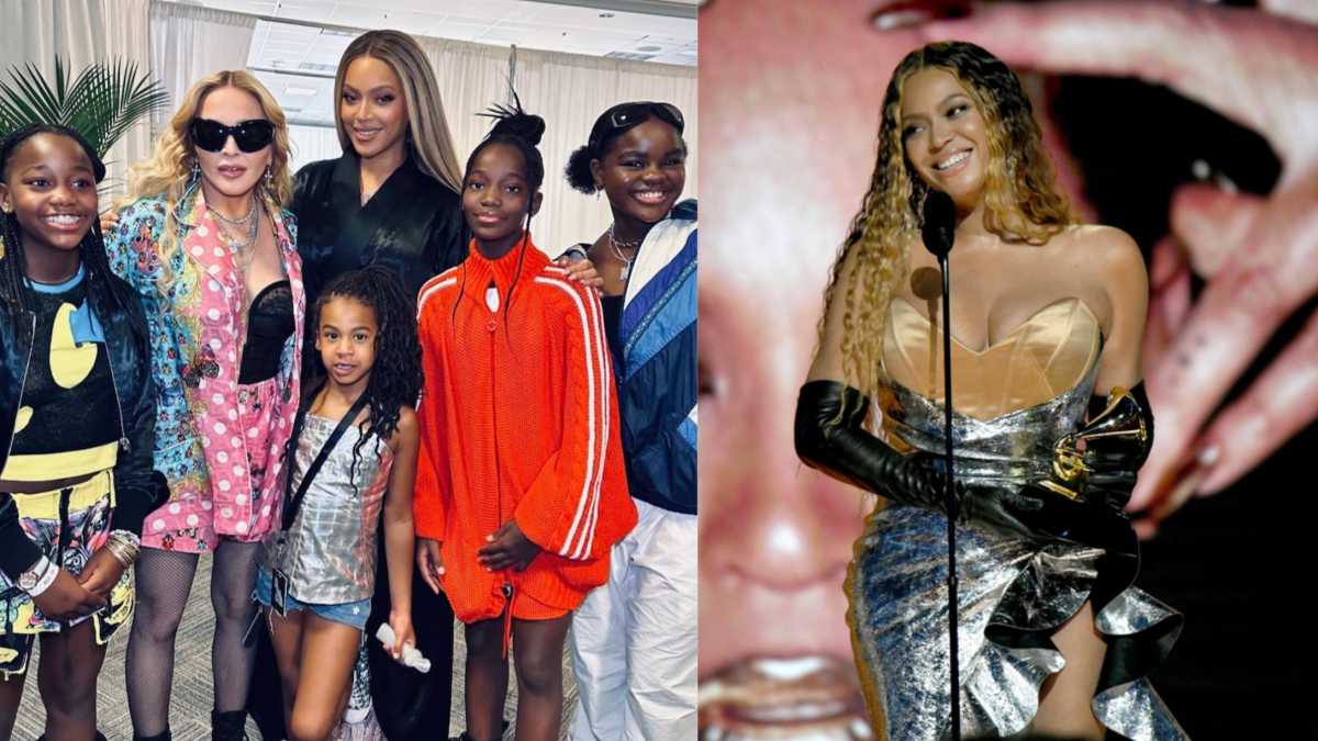 Madonna and Beyoncé pose with some of their daughters at 'Renaissance'  concert
