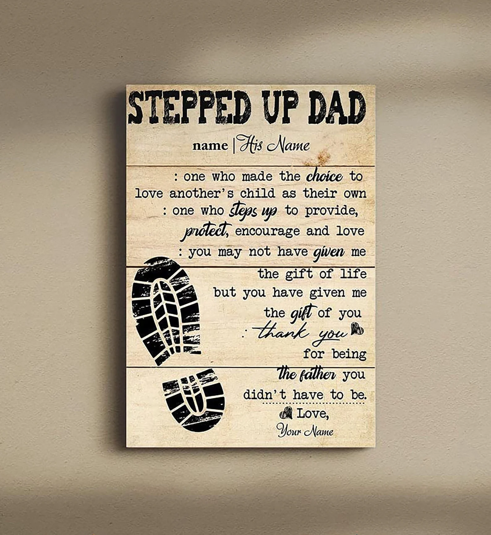 Stepped Up Dad Canvas