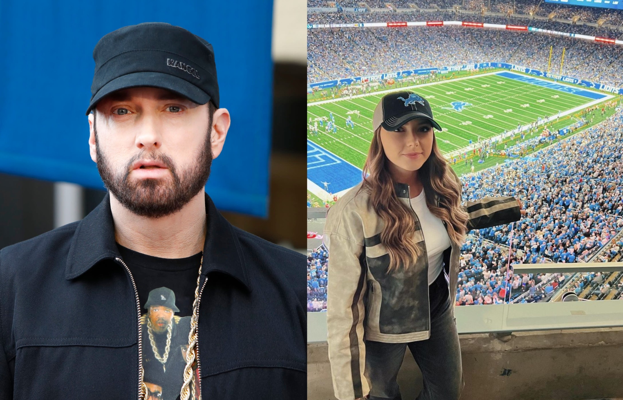 Eminem and daughter Hailie Jade snapped enjoying family time at Detroit  Lions game - Mirror Online