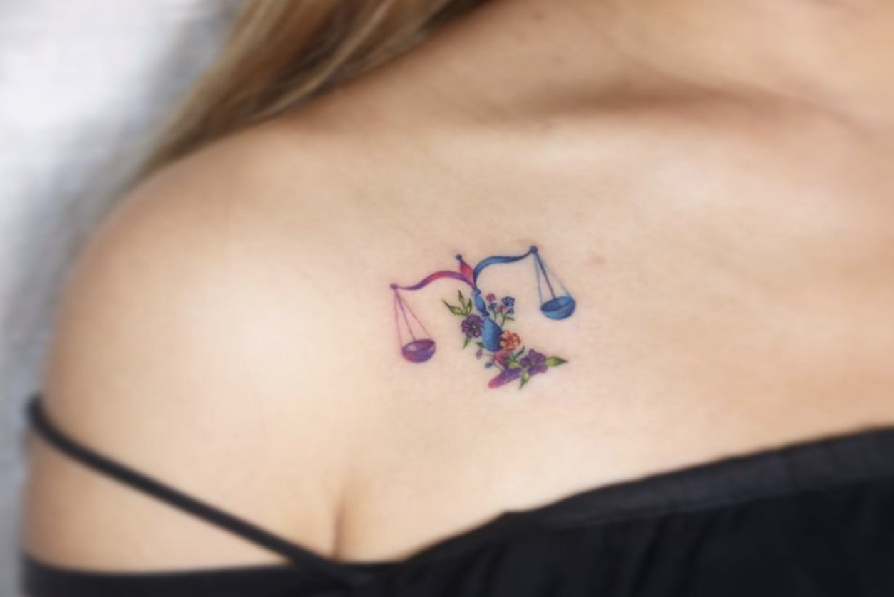 16 Charming Libra Tattoos On Neck  Tattoo Designs  TattoosBagcom