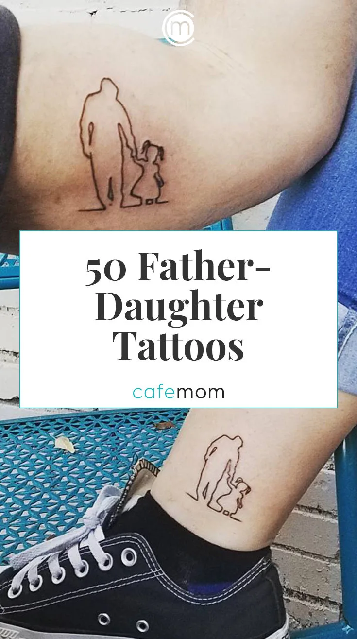 Outline Father-Daughter Tattoos