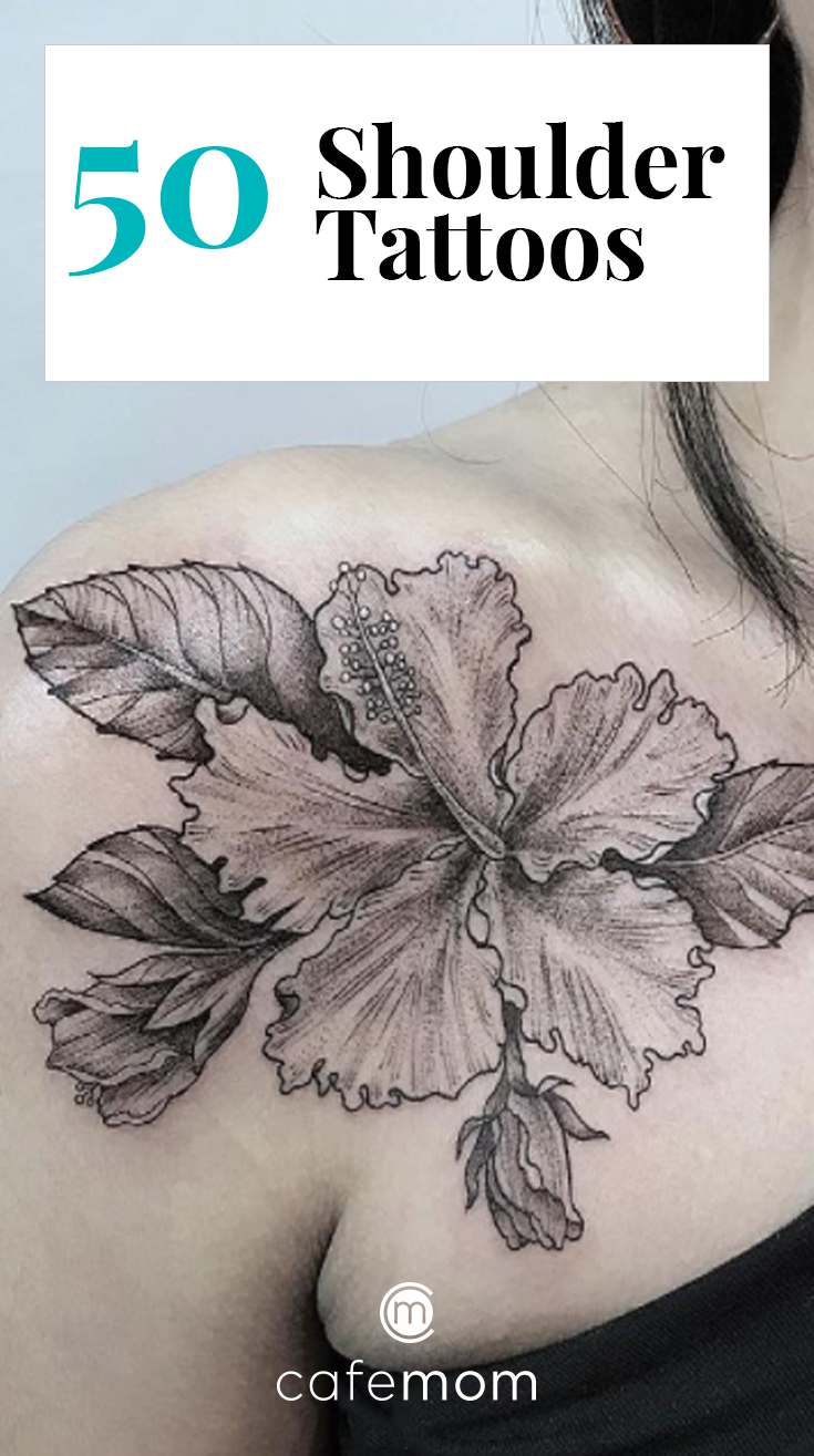 Tattoo of Flowers Lotus Shoulder blade