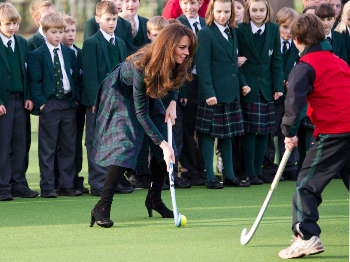Kate Middleton playing hockey