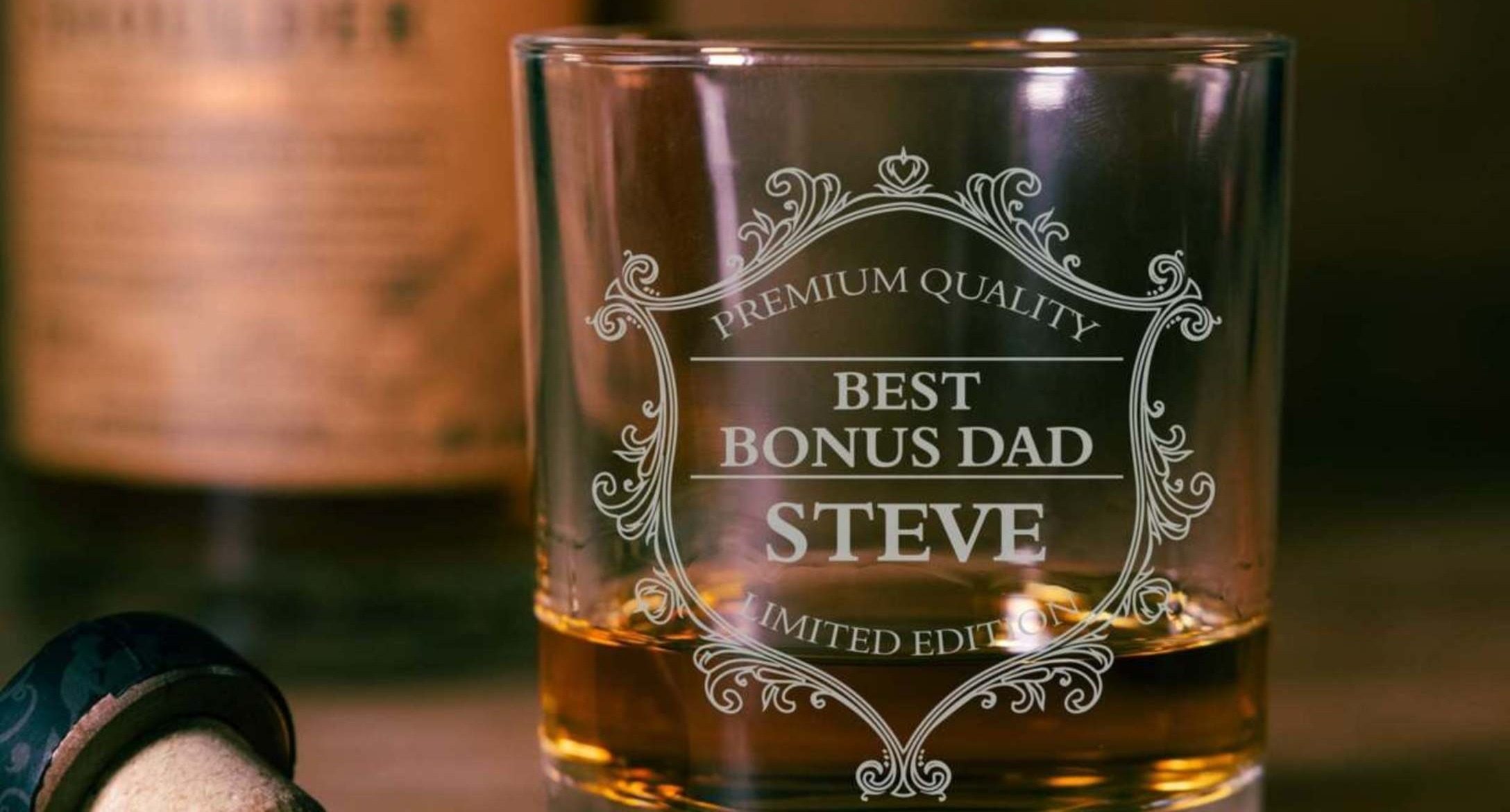 Shop4Ever Step-Dad Definition Engraved Beer Can Glass Fathers Day Gift for Stepdad Bonus Dad 