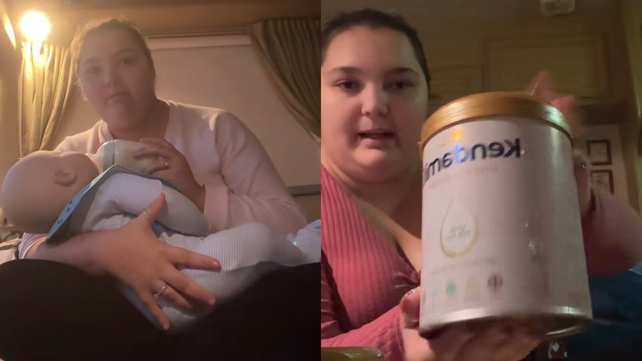 Young Adult Woman In 30s Using Protein Shaker And Baby Food Bottle