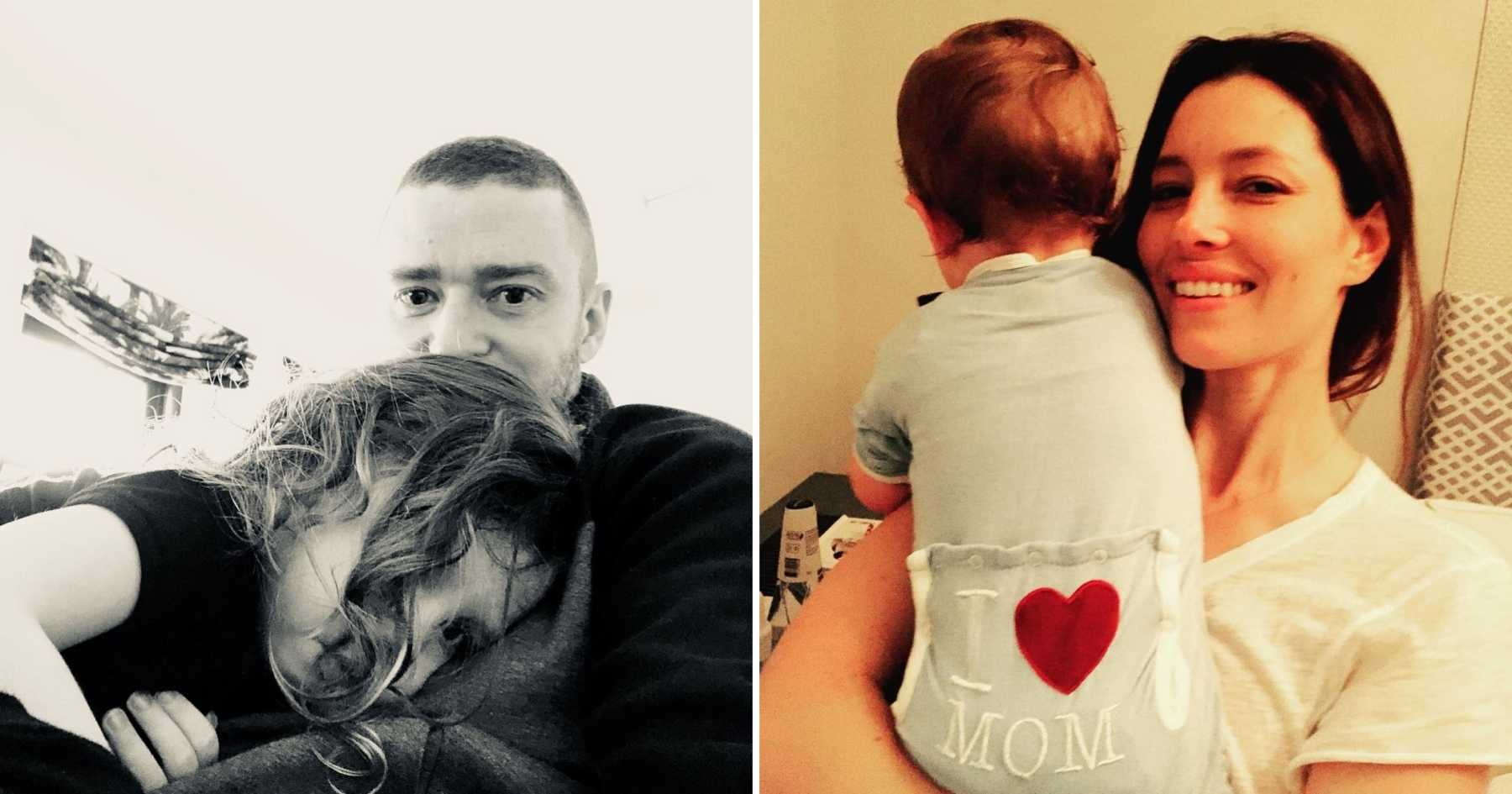 Jessica picks her son - Justin Timberlake & Jessica Biel