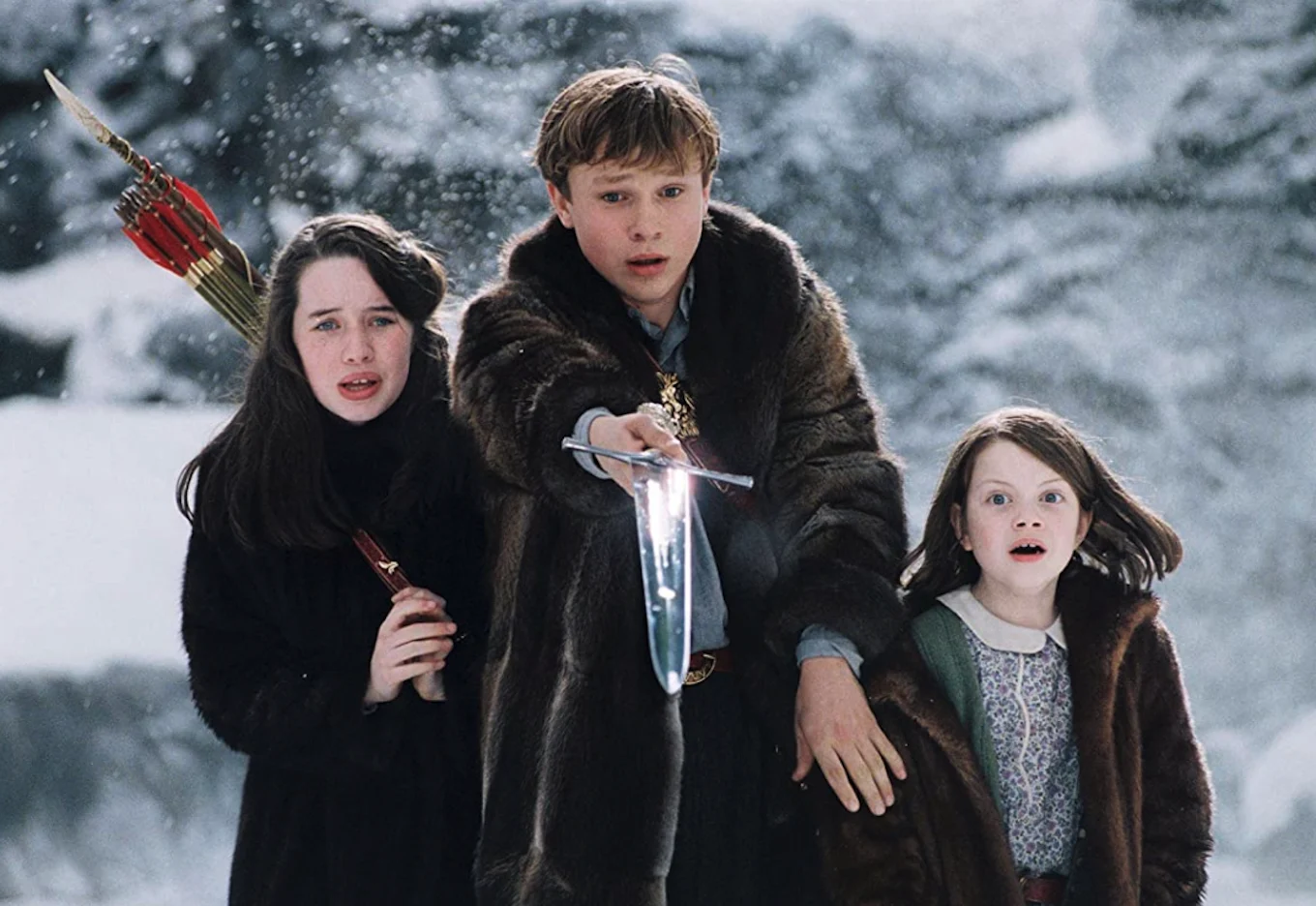 William Moseley, Anna Popplewell, and Georgie Henley in The Chronicles of Narnia: The Lion, the Witch and the Wardrobe (2005)