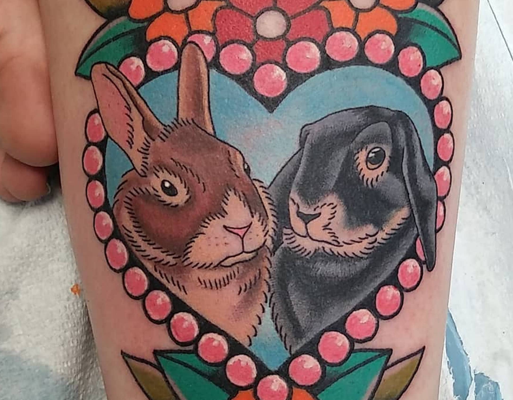 american traditional rabbit tattoo  Google Search  Rabbit tattoos Arrow  tattoos Bunny tattoos