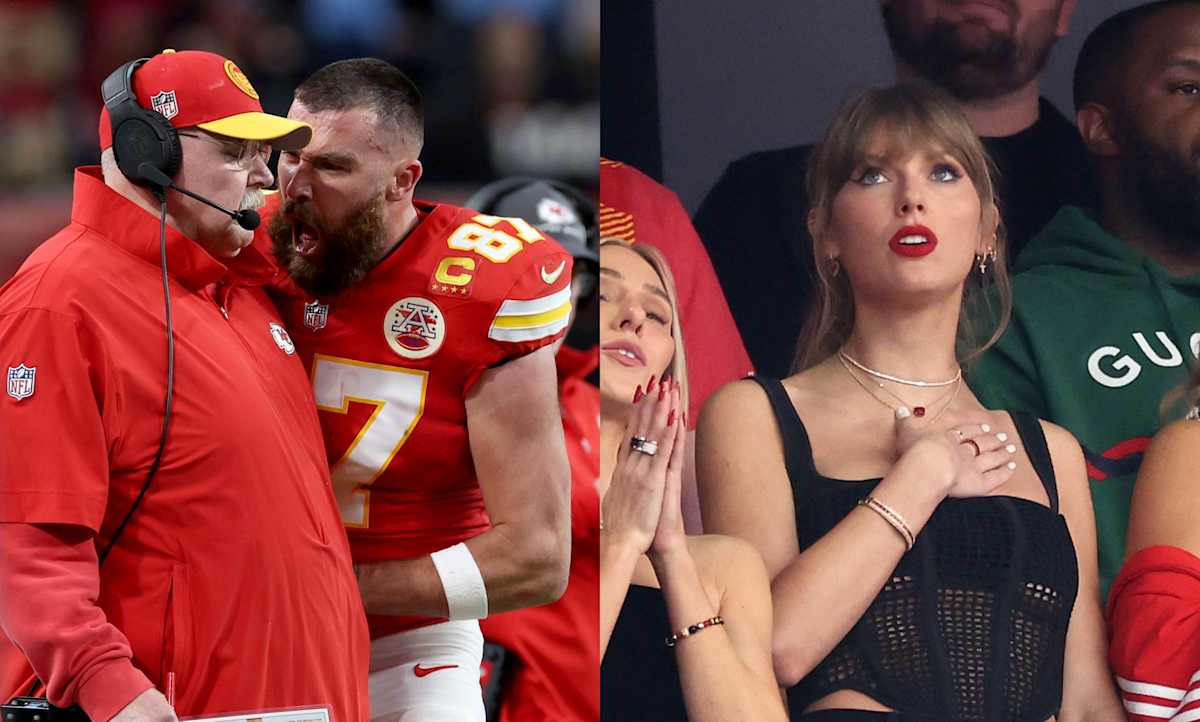 Fans Think Taylor Swift Should Dump Travis Kelce After He Shoved Andy Reid  at Super Bowl | CafeMom.com