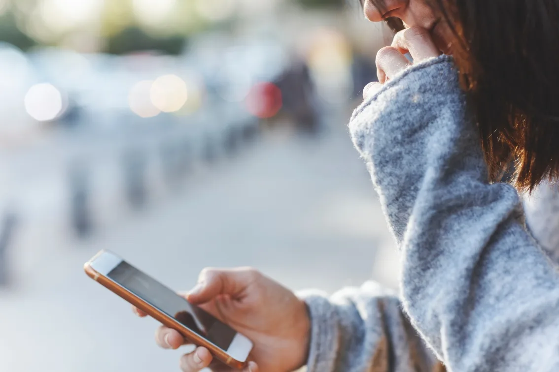 Woman looking at phone