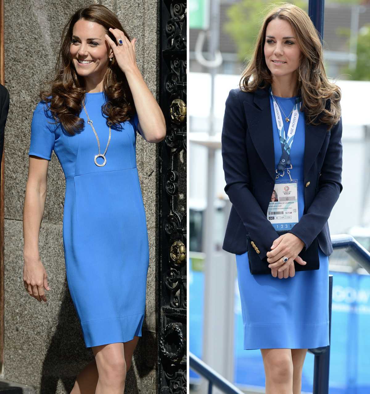 Kate Middleton blue dress side by side