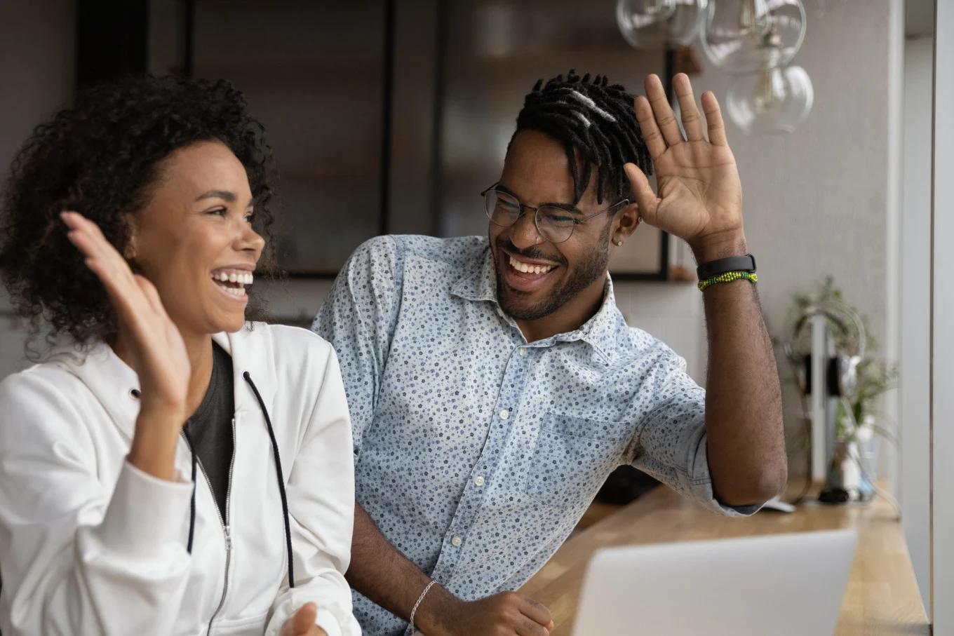 couple laughing