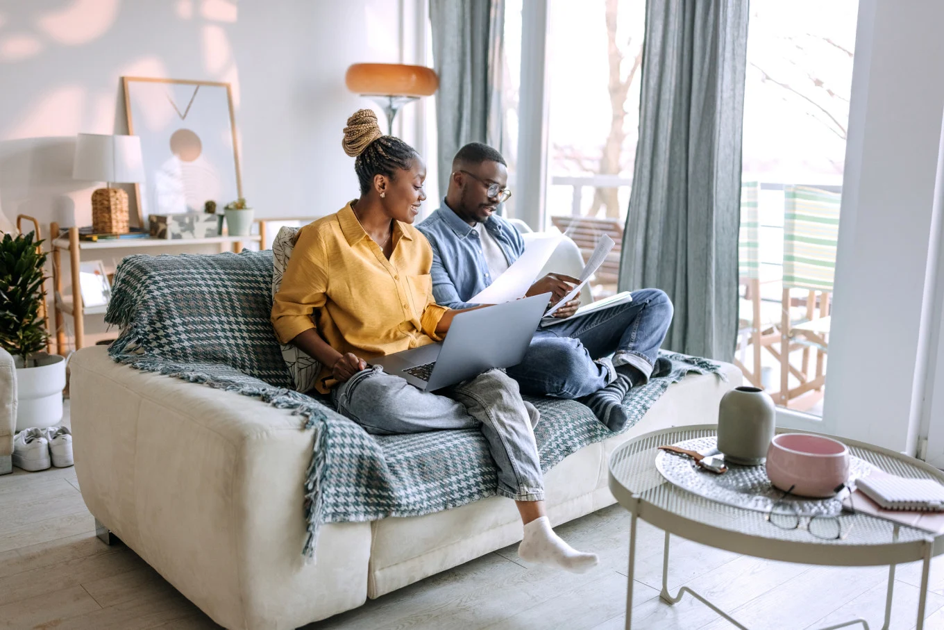 couple sitting on couch