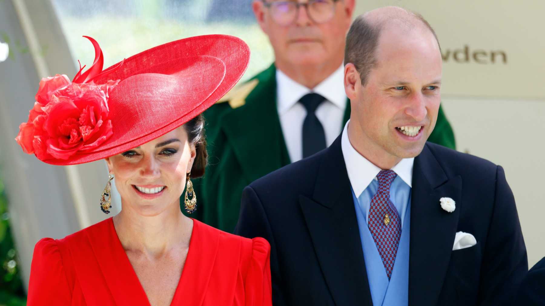 Kate Middleton Wears Bold Red Dress & Gets Handsy With Prince William ...