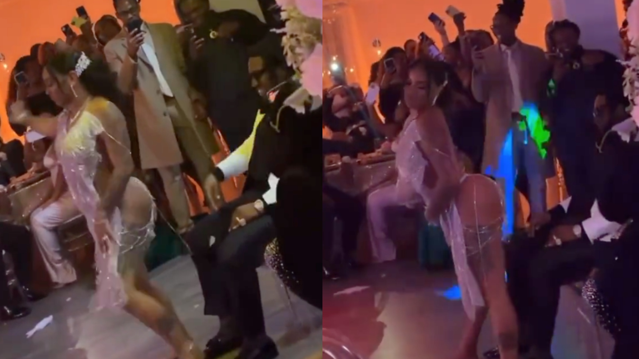 Bride Gives Groom a Racy Wedding Day Lap Dance in a Thong in Front of Their Whole Family CafeMom
