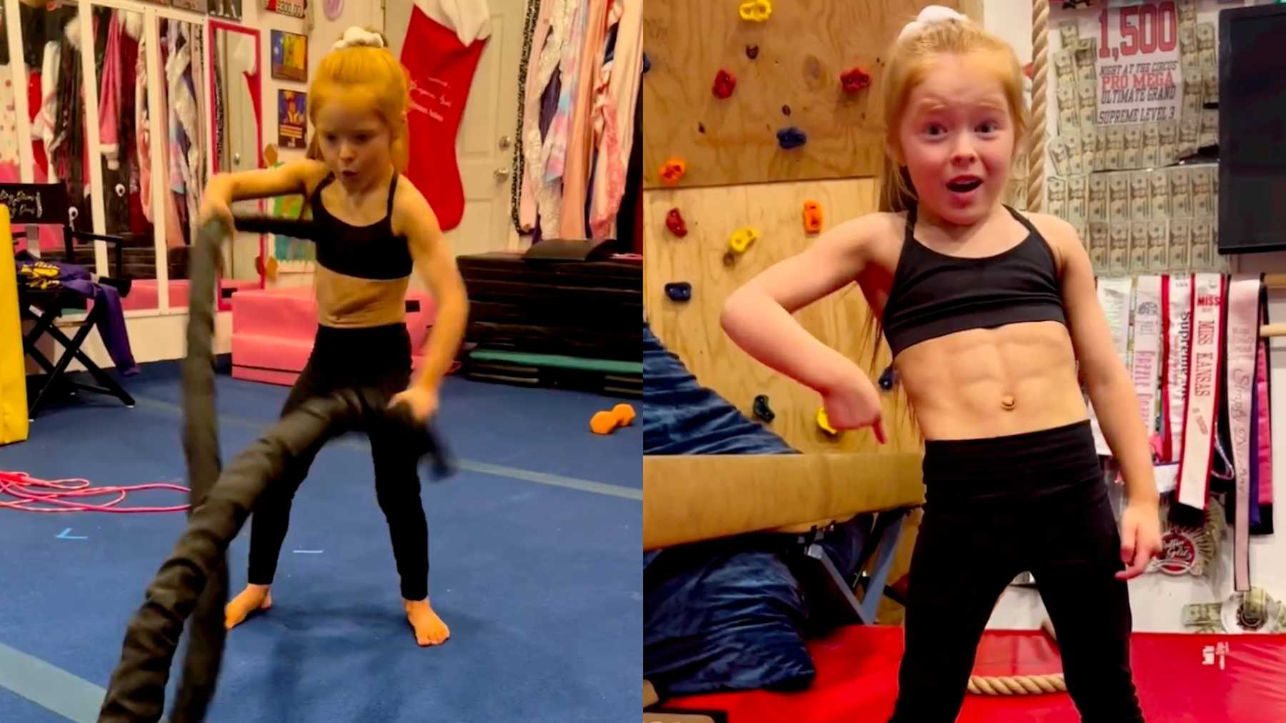 7-Year-Old Gymnast & Pageant Girl Has the Most Insane Six-Pack Abs ...