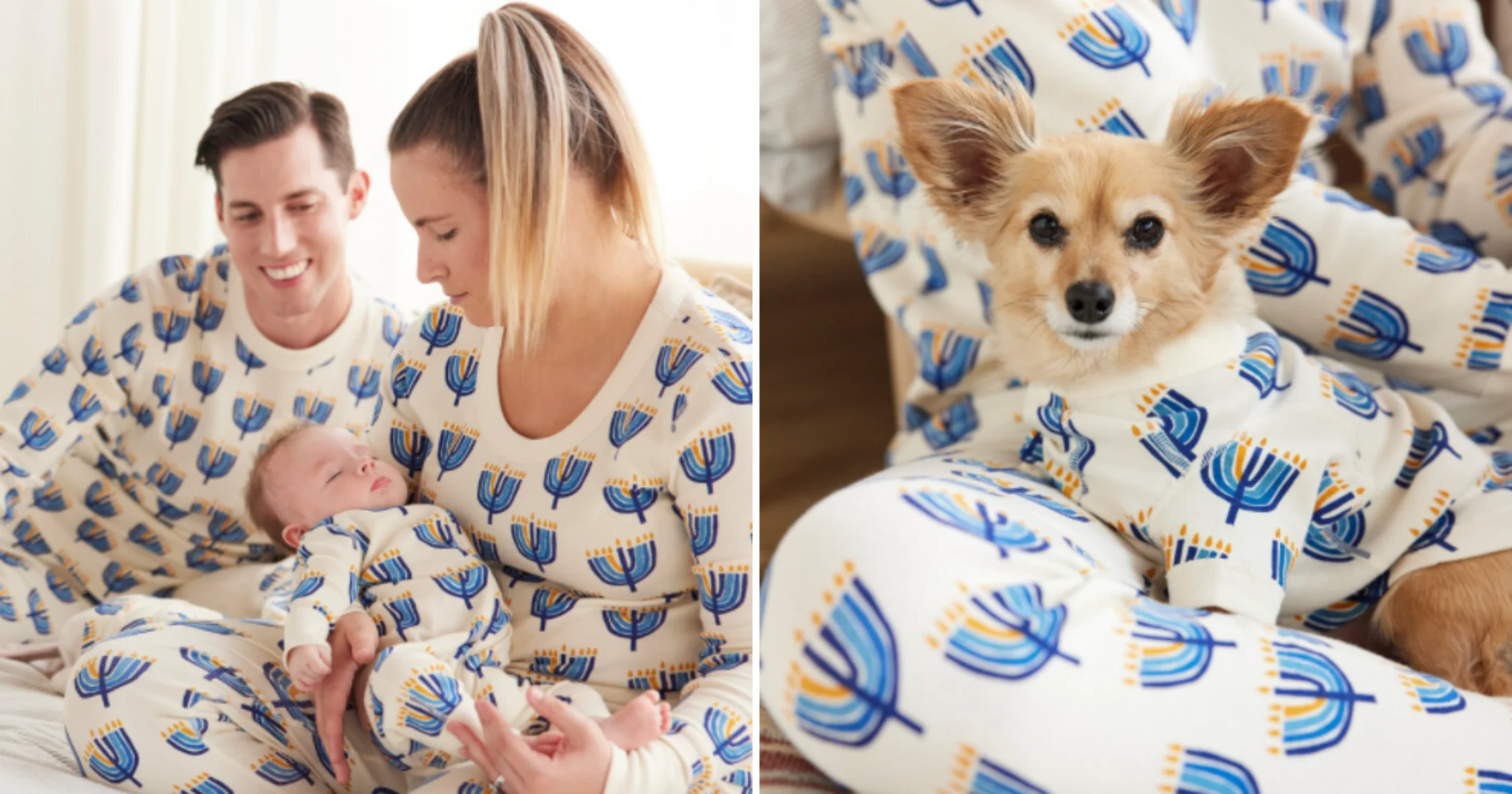 Matching Hanukkah PJs (2)