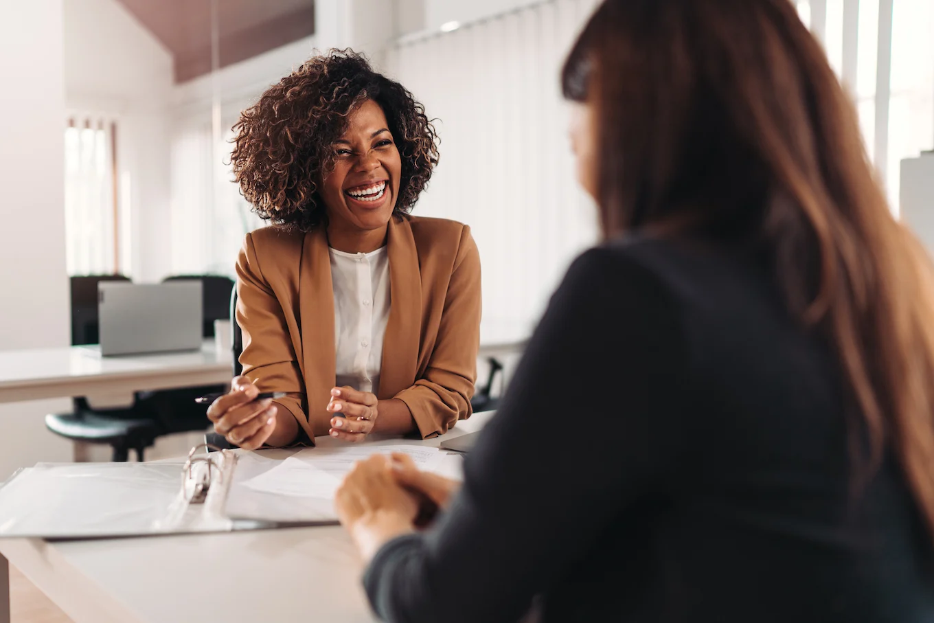 woman talking to an accountant