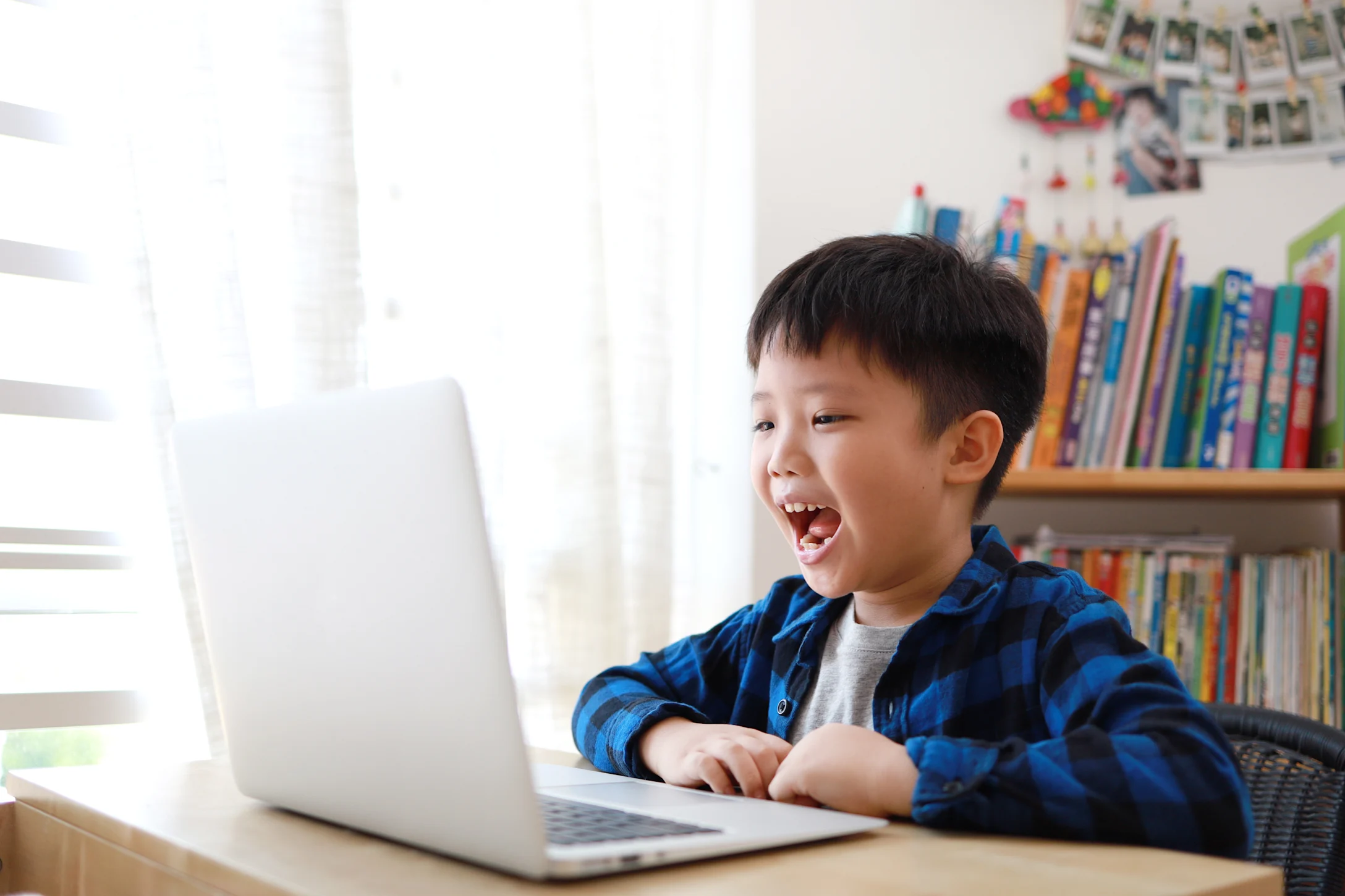 kid doing remote learning