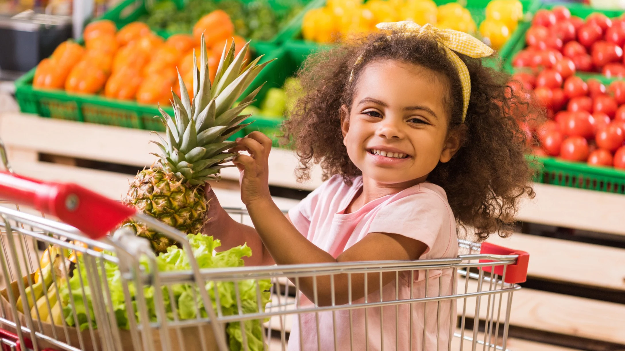 kid in shopping cart