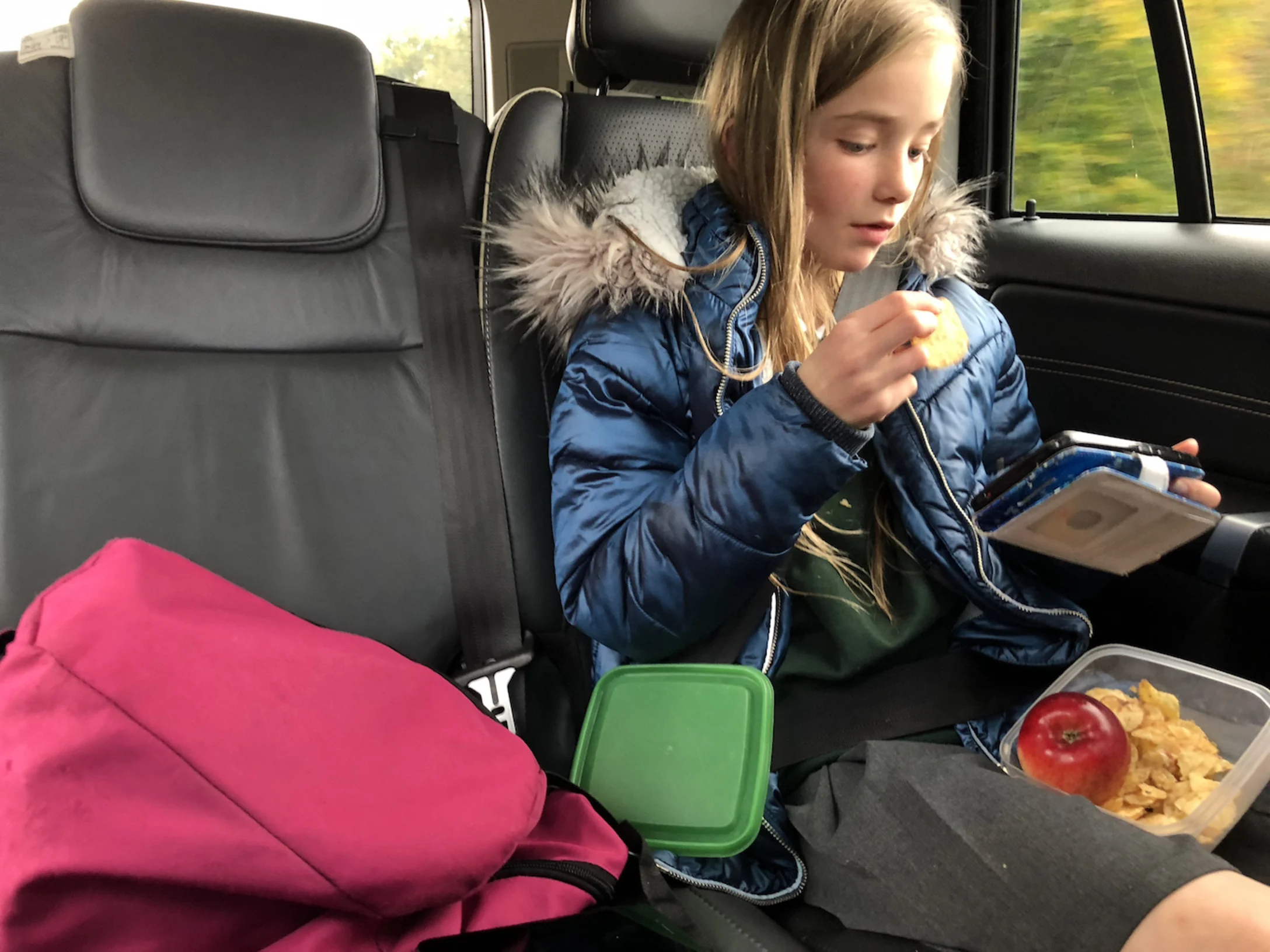 girl eating snacks