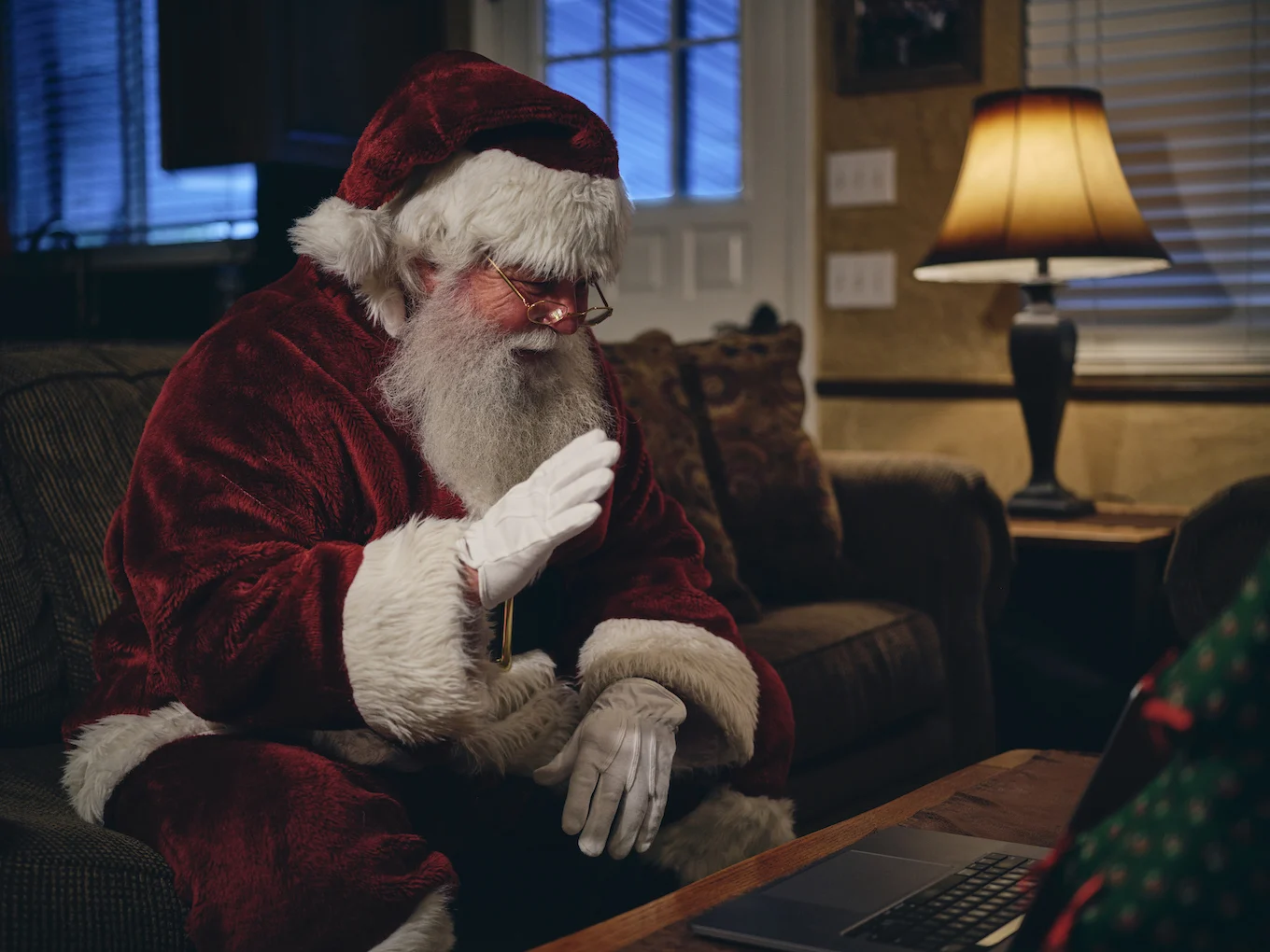 Santa on a video chat