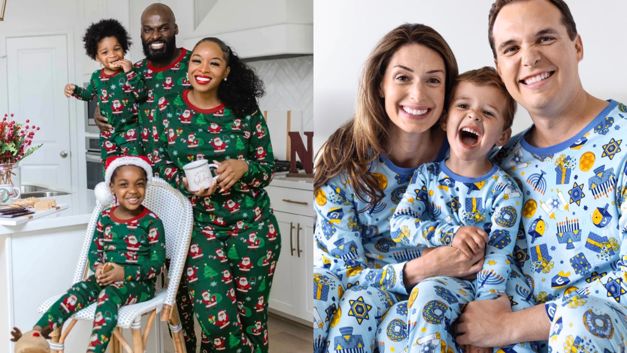 Holiday Christmas Matching Family Pajamas Hooded Buffalo Check 