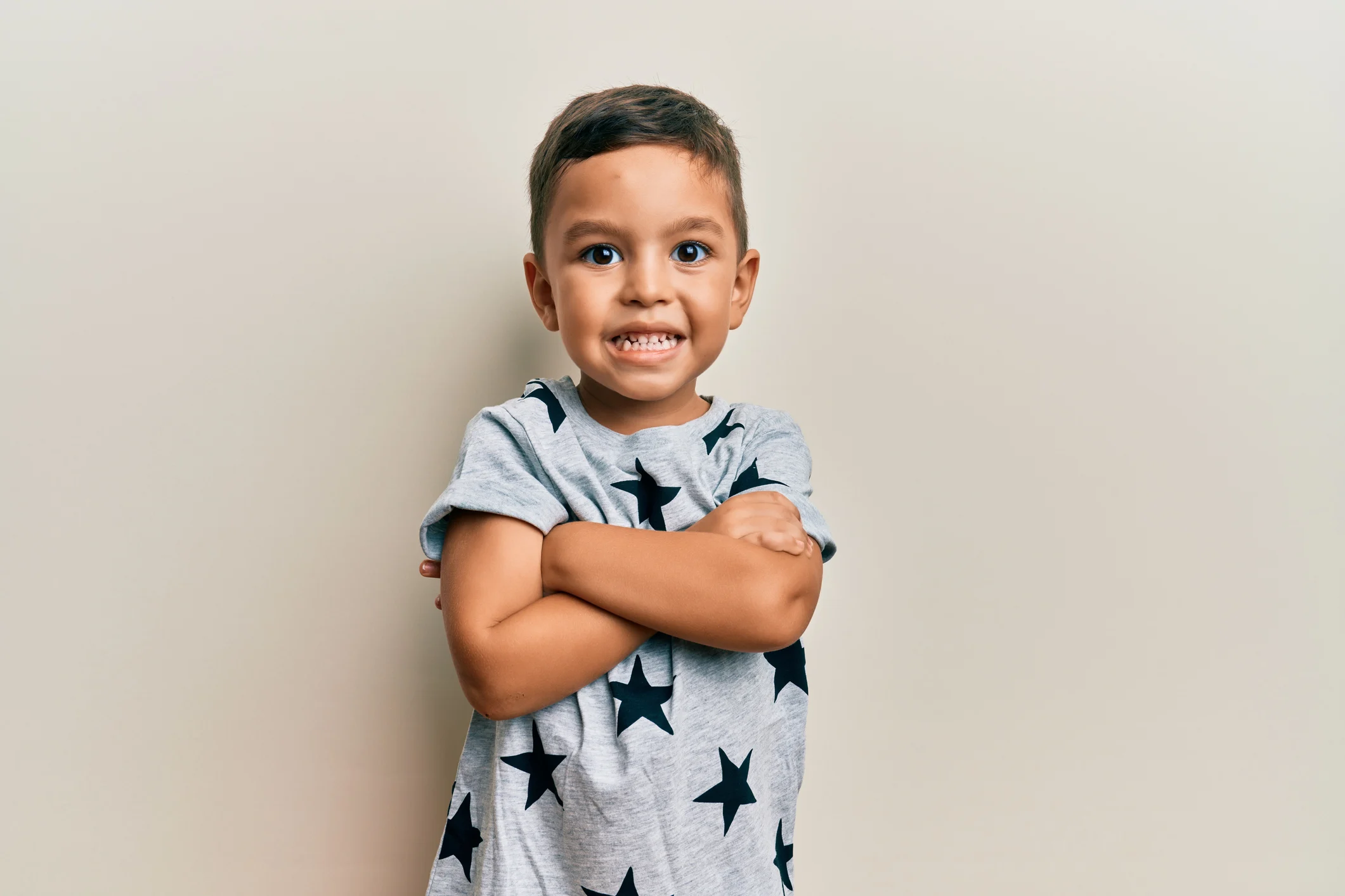 little boy arm crossed