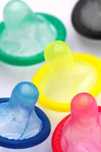 Multicolored condoms