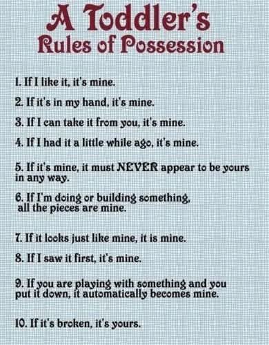 Toddler's Rules of Possession' Put the 'MINE' Phase Into Perspective