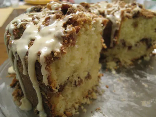 coffee cake with glaze