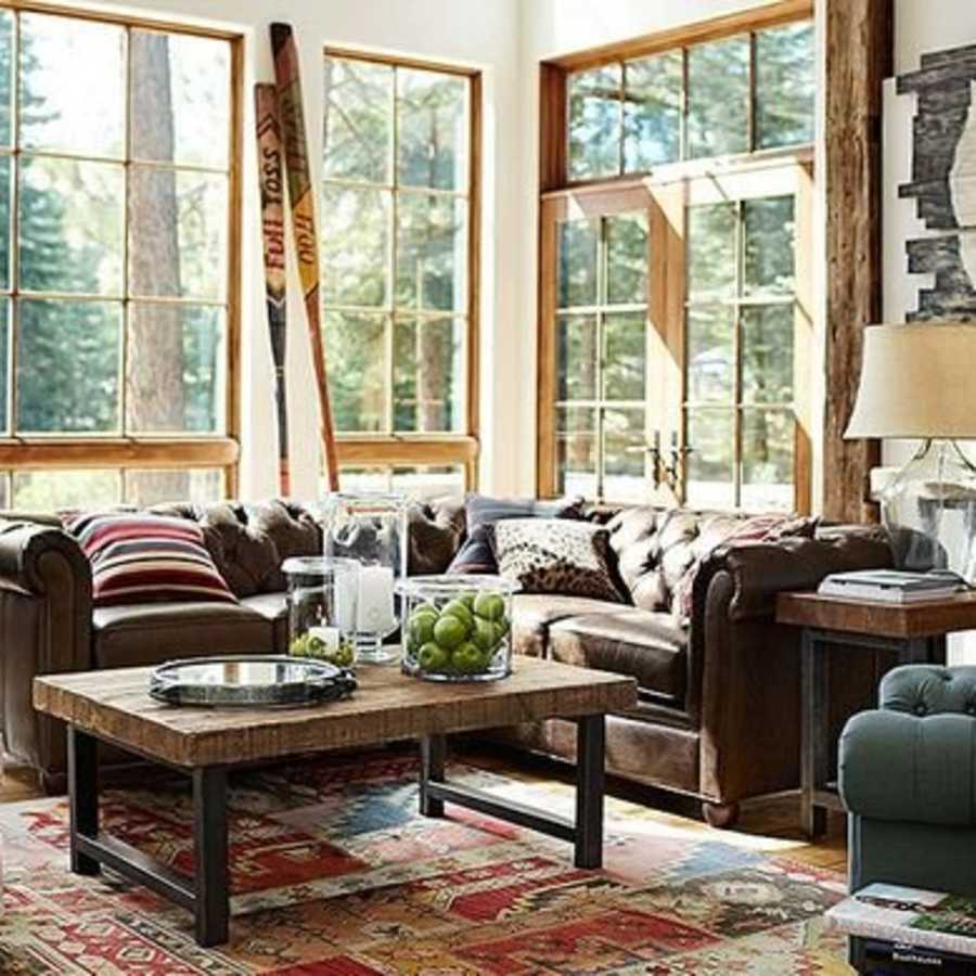 Rustic Pottery Barn Living Rooms