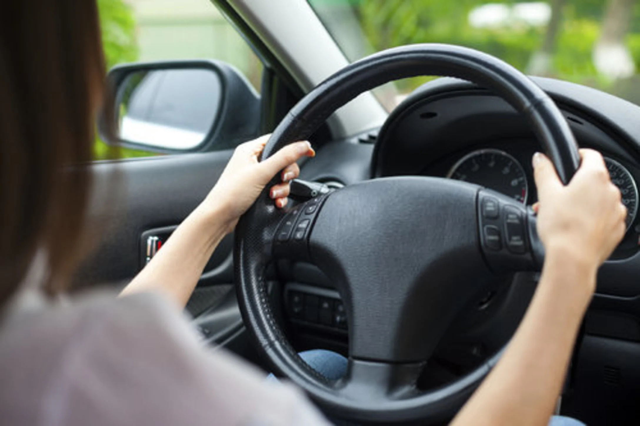 mom driving a car