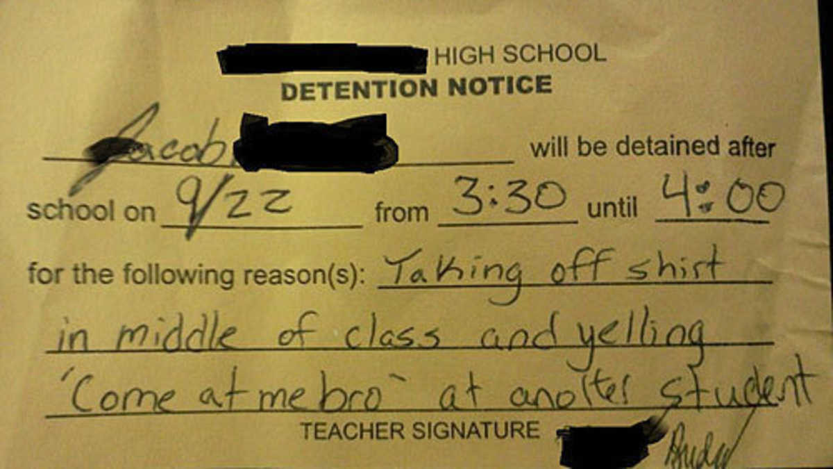 Detention Text Detention In School