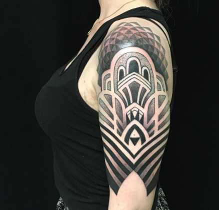 art nouveau woman tattoo