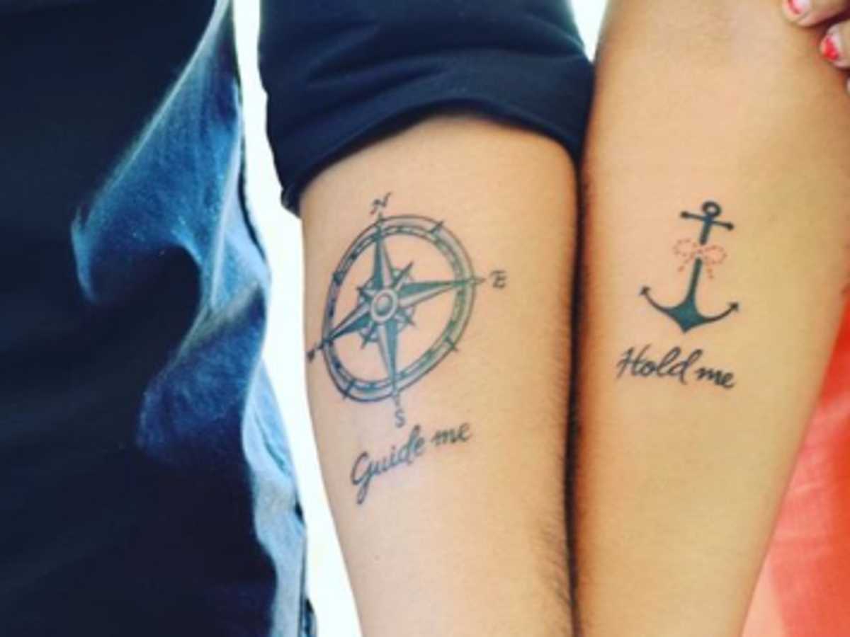 Парное тату тема путешествия