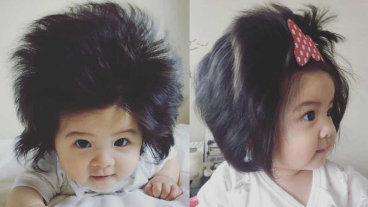 Baby's Hair Is So Thick That People Don't Believe It's Real 