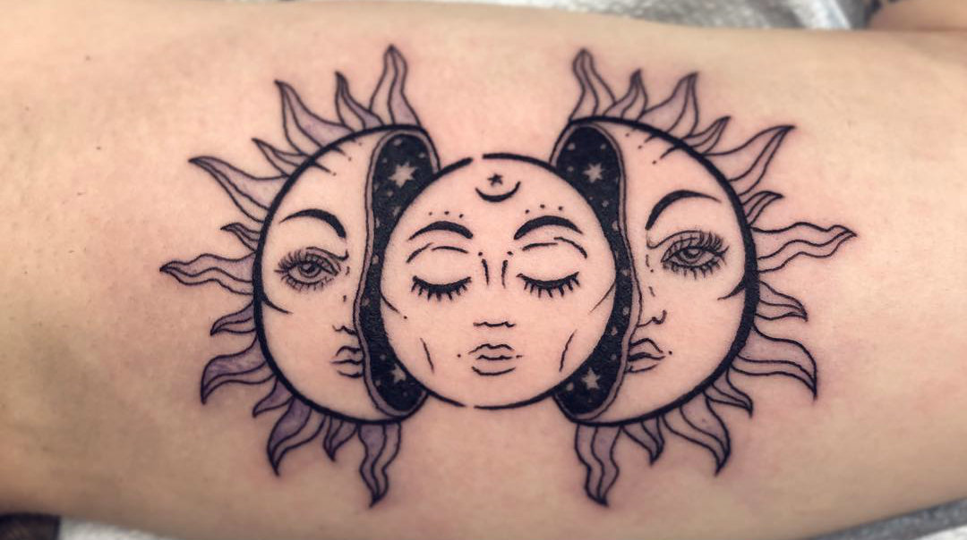 Celtic Sun & Moon | Celtic tattoos, Druid tattoo, Moon sun tattoo