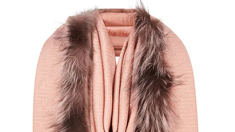fendi shawl with fur pink