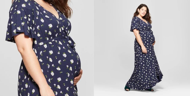 plus size baby blue maternity dress
