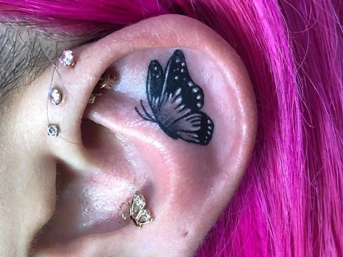 Top 166 + Back ear tattoo designs