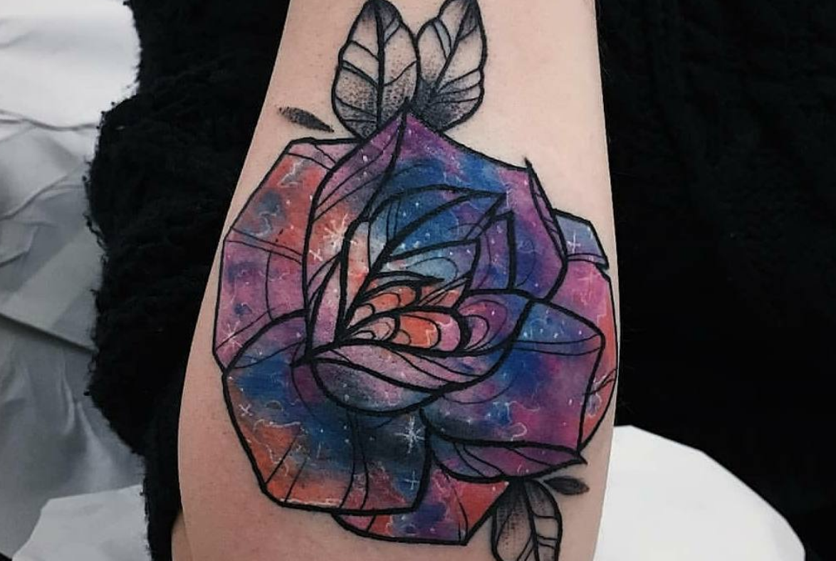 Rose Galaxy tattoo  Galaxy tattoo Tattoos for women Tattoos