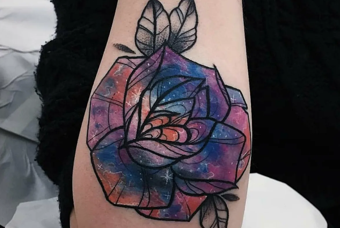 galaxy rose tattoo