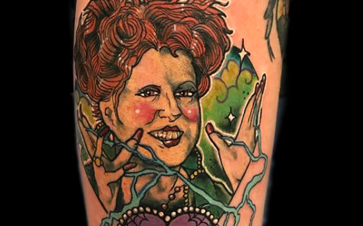 Nikki Skaggs on Instagram Fun lil Hocus Pocus piece today  tattoos  ink tattoo picorivera whittier montebell  Halloween tattoos Tattoos  Disney tattoos